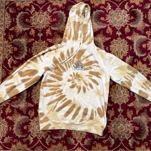 Vans fleece hoodie in white, beige and gold tie-dye